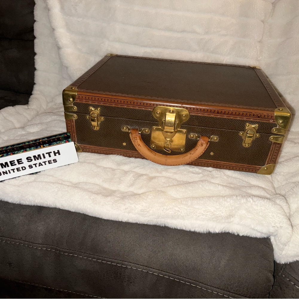 Brown Leather Vintage Suitcase